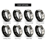 font options for inside engraving on black & grey beehive skep rings