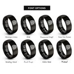 font options for inside engraving on black beehive skep rings