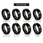 font options for inside engraving on black beehive skep rings