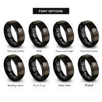 font options for inside engraving on gunmetal & black beehive skep rings
