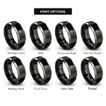 font options for inside engraving on black & silver beekeeper suit rings