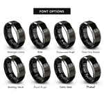 font options for inside engraving on black & gray beer barrel rings