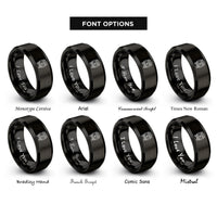 font options for inside engraving on black beer barrel rings
