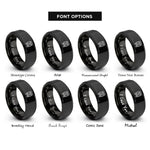 font options for inside engraving on black beer barrel rings