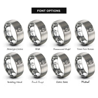 font options for inside engraving on silver beer barrel rings