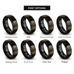 font options for inside engraving on gunmetal & black beer barrel rings
