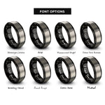 font options for inside engraving on black & silver beer bottle rings