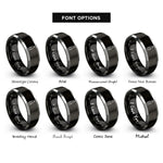 font options for inside engraving on black & gray beer bottle rings
