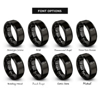 font options for inside engraving on black beer bottle rings