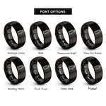 font options for inside engraving on black beer bottle rings