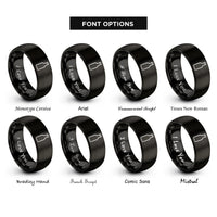 font options for inside engraving on black beer bottle rings