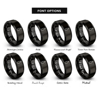 font options for inside engraving on black beer bottle rings