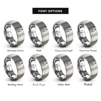 font options for inside engraving on silver beer bottle rings