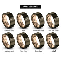 font options for inside engraving on gunmetal & rose gold beer bottle rings