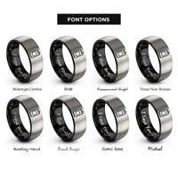 font options for inside engraving on black & silver beer can rings