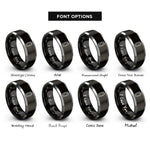 font options for inside engraving on black & grey beer can rings