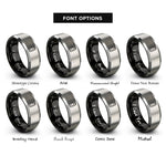 font options for inside engraving on black & silver beer can rings