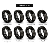 font options for inside engraving on black beer can rings