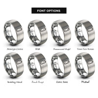 font options for inside engraving on silver beer can rings