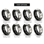 font options for inside engraving on black & grey beer keg rings