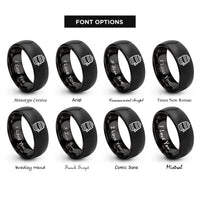 font options for inside engraving on black beer keg rings
