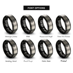 font options for inside engraving on black & grey beer mug rings
