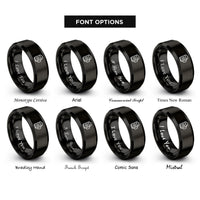 font options for inside engraving on black beer mug rings