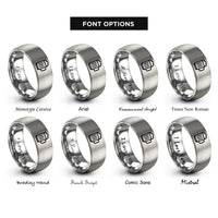 font options for inside engraving on gray beer mug rings