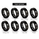 font options for inside engraving on black beer mug stein rings