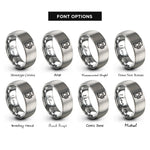 font options for inside engraving on silver beer mug stein rings