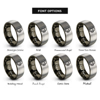 font options for inside engraving on gunmetal & silver beer mug stein rings