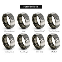 font options for inside engraving on gunmetal & grey belay device atc rings