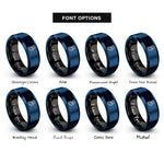 font options for inside engraving on black & blue belay device rope rings