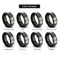 font options for inside engraving on black & grey belayer rope rings