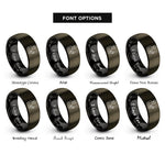 font options for inside engraving on gunmetal & black belayer rope rings