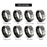 font options for inside engraving on black & gray belial rings