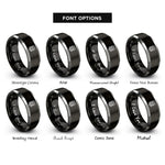 font options for inside engraving on black & gray belial rings