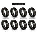 font options for inside engraving on black belial rings