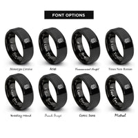 font options for inside engraving on black belial rings