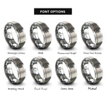 font options for inside engraving on silver belial rings