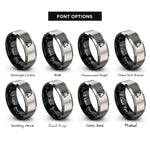 font options for inside engraving on black & grey bell rings