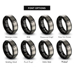 font options for inside engraving on black & silver bell rings