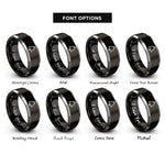 font options for inside engraving on black & grey bell rings