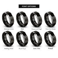 font options for inside engraving on black & grey bell rings