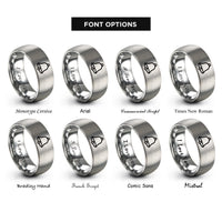 font options for inside engraving on silver bell rings