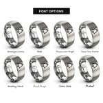 font options for inside engraving on gray bell rings