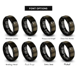 font options for inside engraving on gunmetal & black bell rings