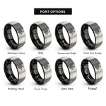 font options for inside engraving on black & gray belladonna nightshade rings