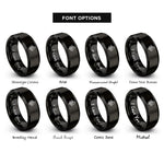font options for inside engraving on black belladonna nightshade rings