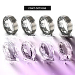 font options for inside engraving on gray belladonna nightshade rings